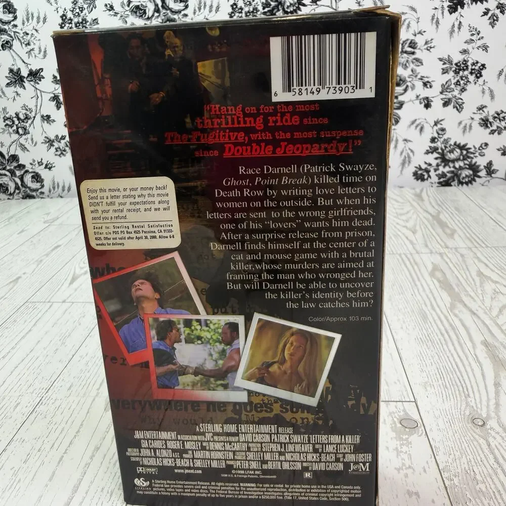 Letters from a Killer VHS 1999 Sterling Horror B-Movie Patrick Swayze Cult HTF